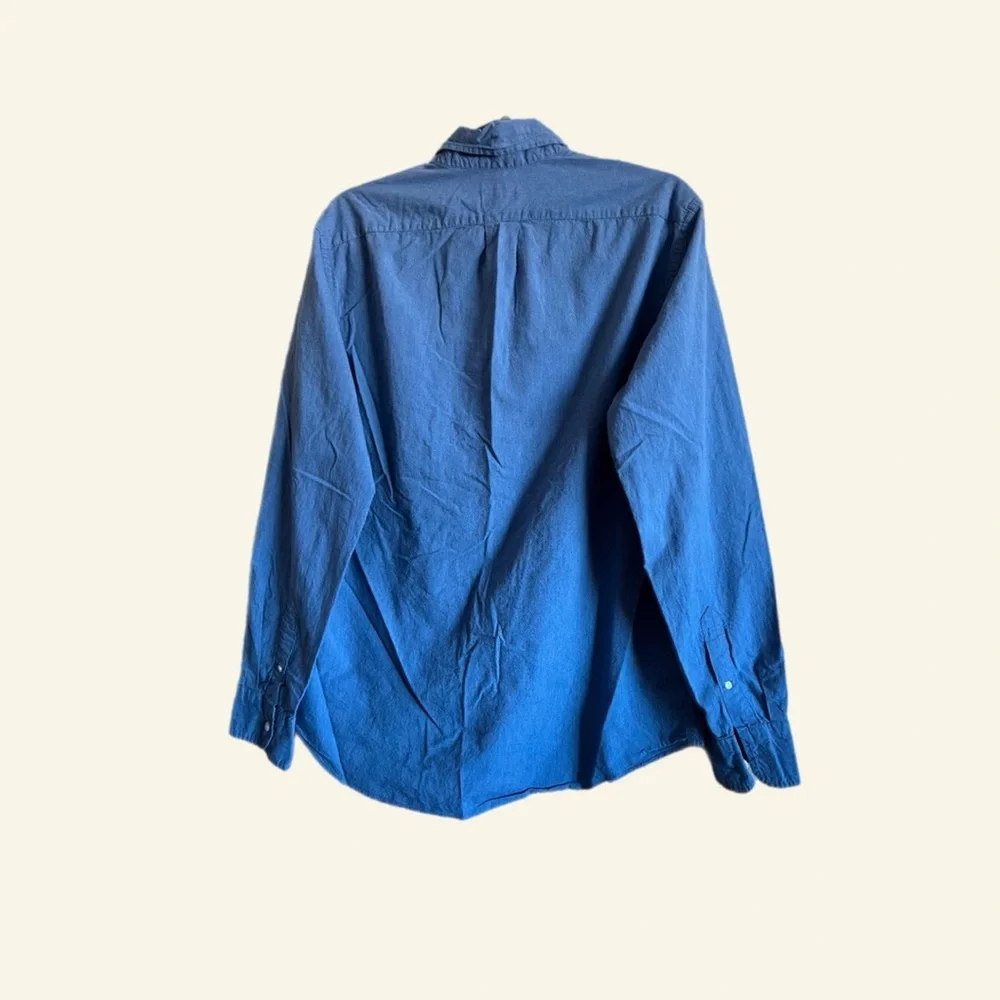 J. Crew Blue Casual Classic Stretch Button Down Shirt Preppy size M